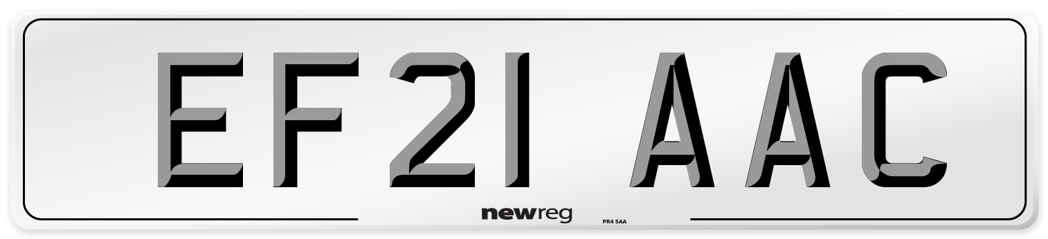 EF21 AAC Number Plate from New Reg